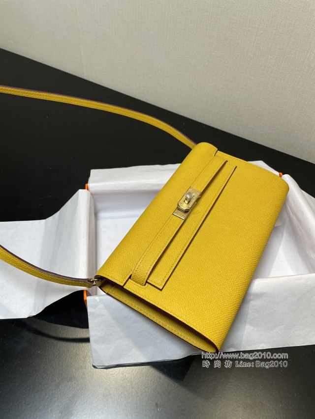 Hermes女包 愛馬仕Kelly woc小挎包 那不勒斯黃epsom皮凱麗斜挎包  tdh2340